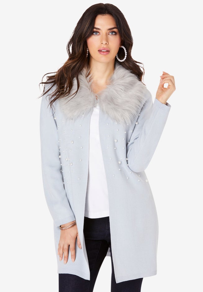Faux-Fur Cardigan image number null