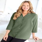 Light and Airy Y-Neck Blouse image number 3