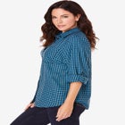 Classic Plaid Button-Front Shirt image number null