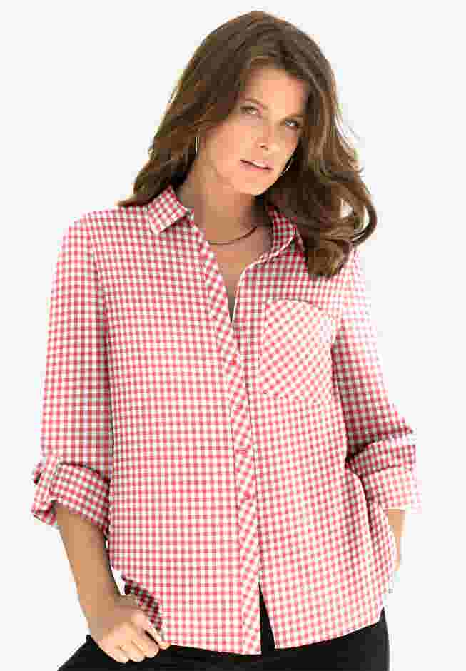 Classic Plaid Button-Front Shirt image number 0