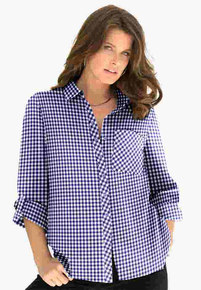 Classic Plaid Button-Front Shirt image number 0