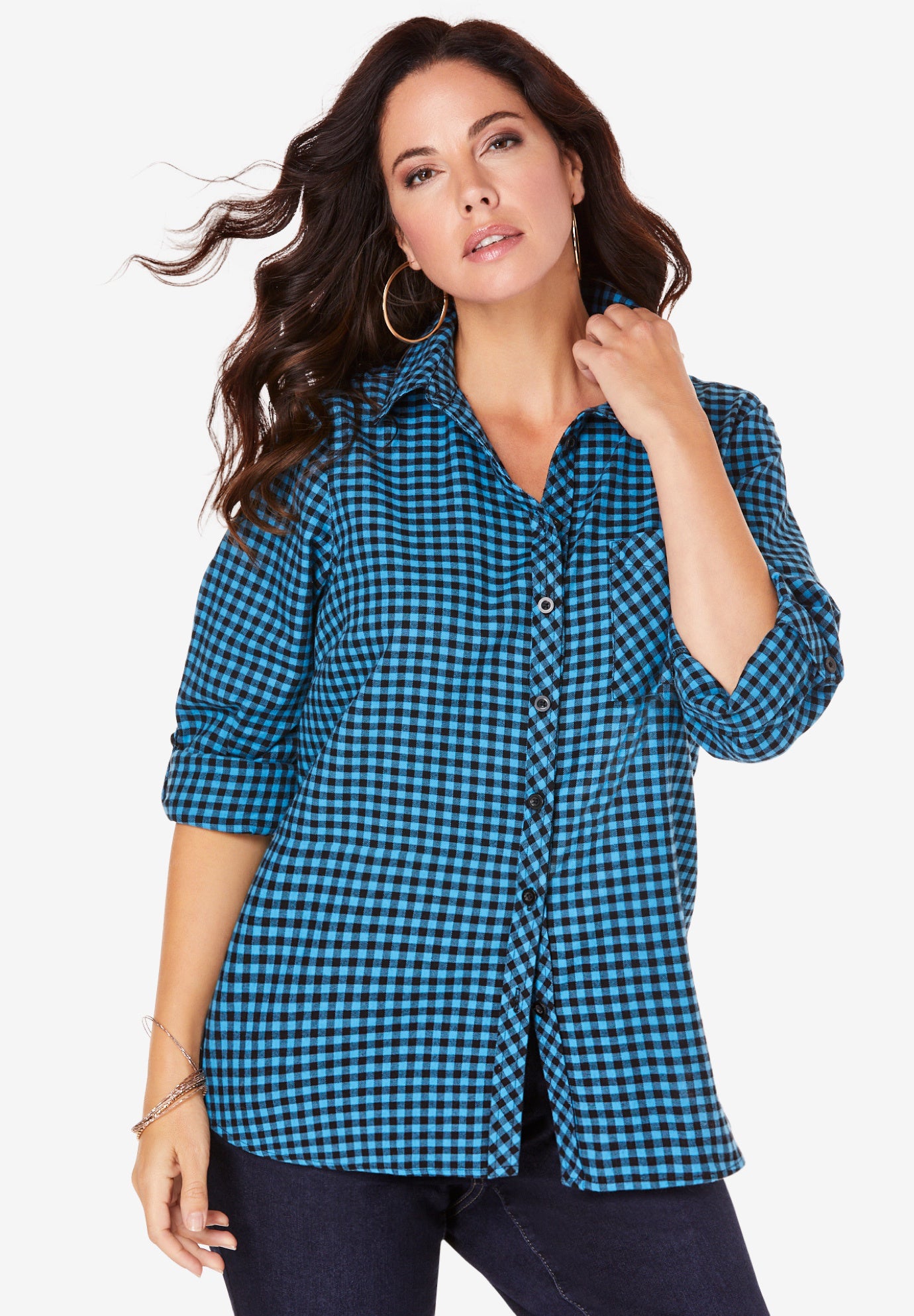 Classic Plaid Button-Front Shirt image number 0