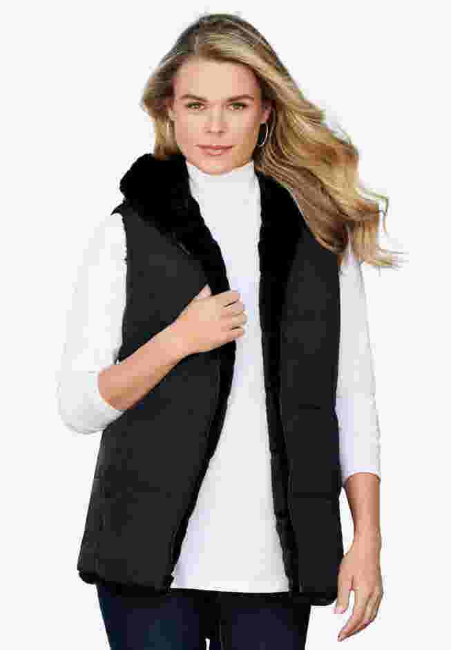 Reversible Faux Fur Vest image number 5