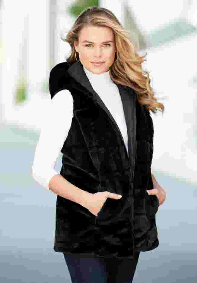 Reversible Faux Fur Vest image number 6