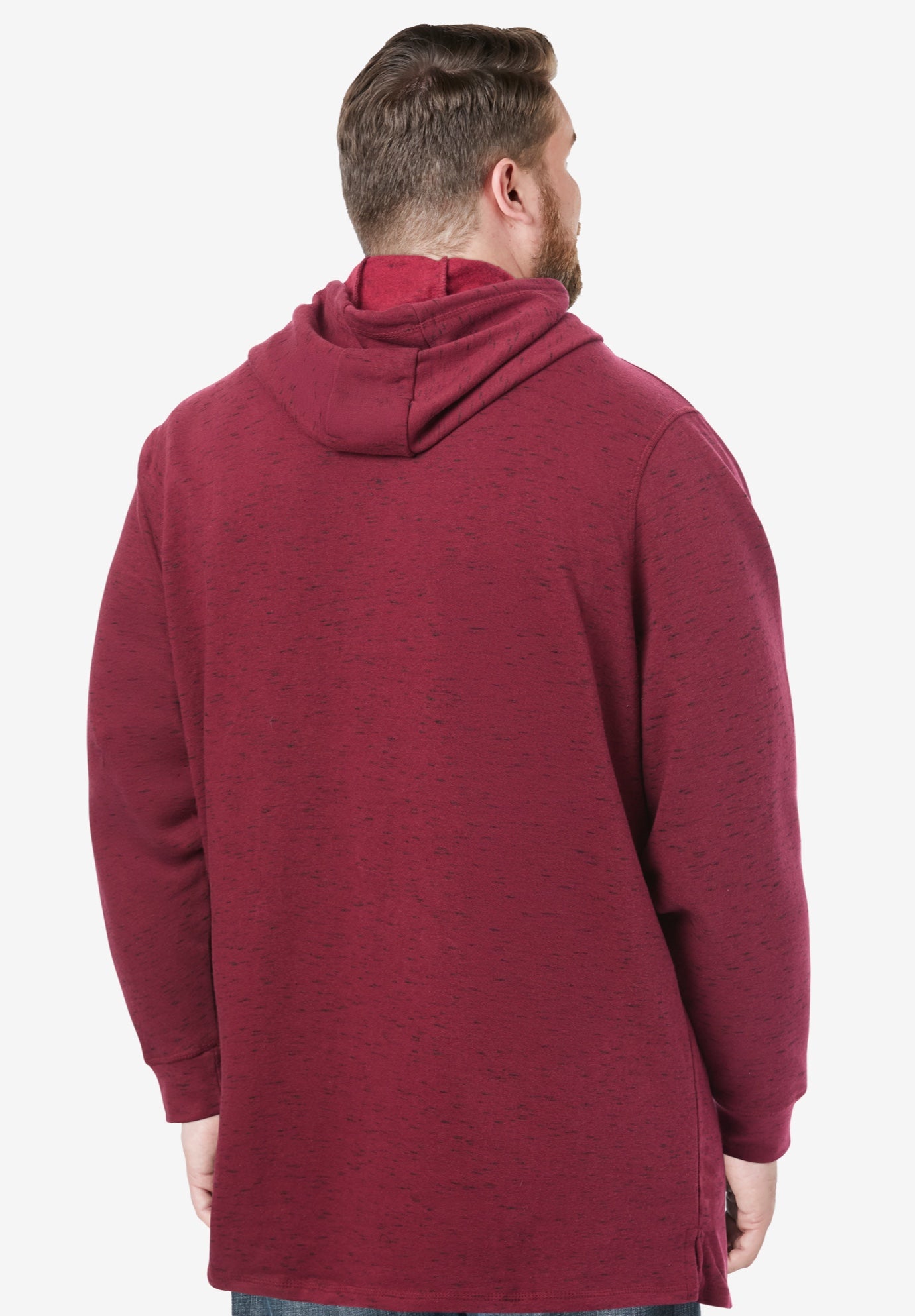 Fleece longer-length pullover hoodie image number 3