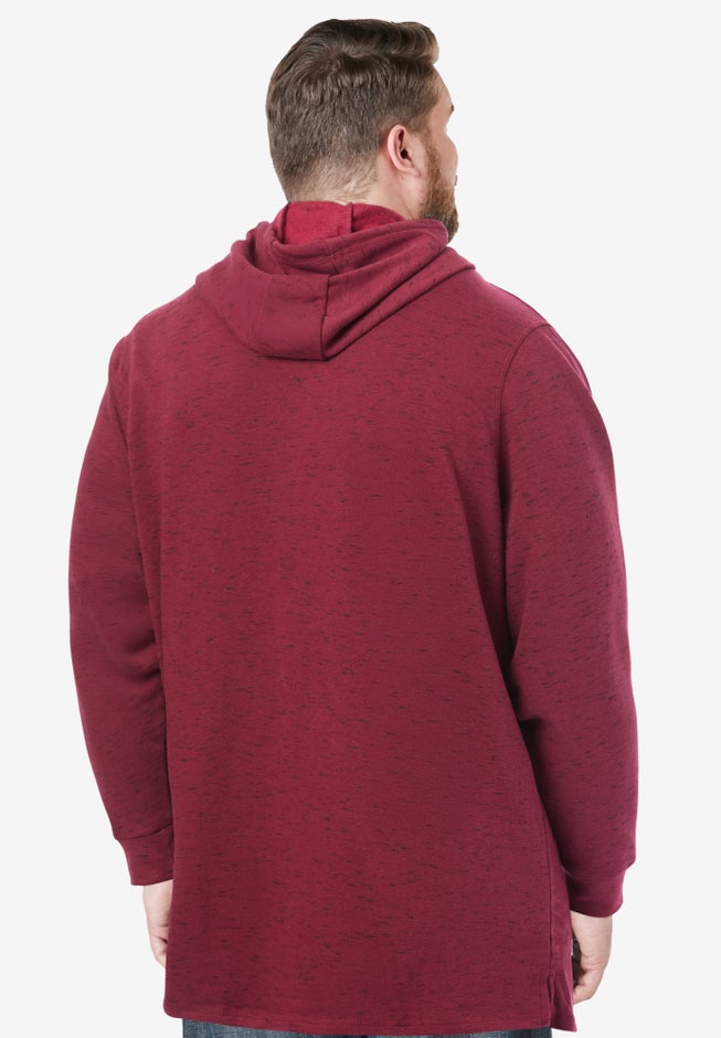 Fleece longer-length pullover hoodie image number 3