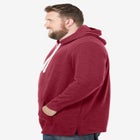 Fleece longer-length pullover hoodie image number null