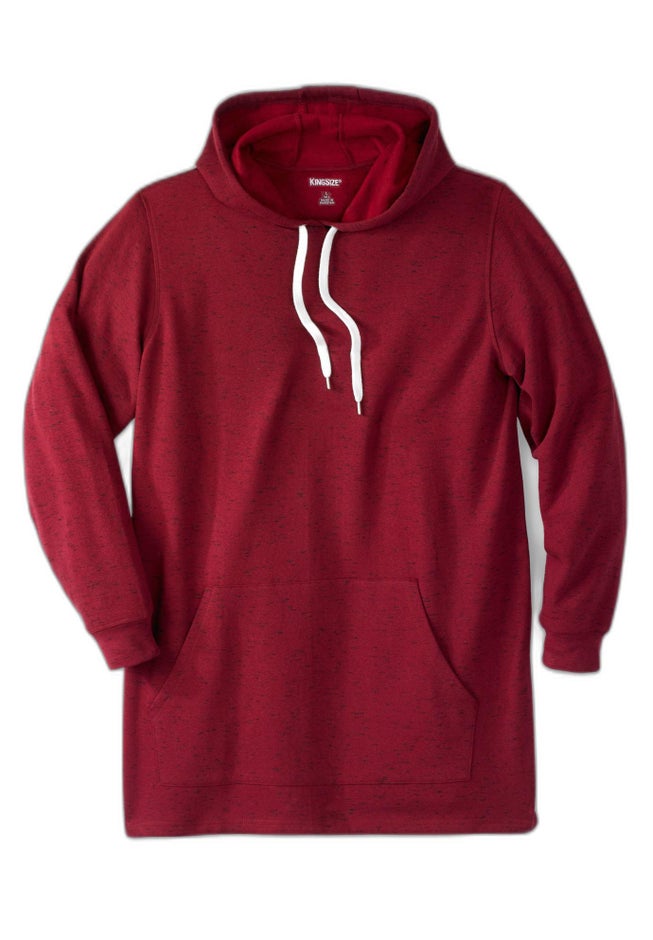 Fleece longer-length pullover hoodie image number 1