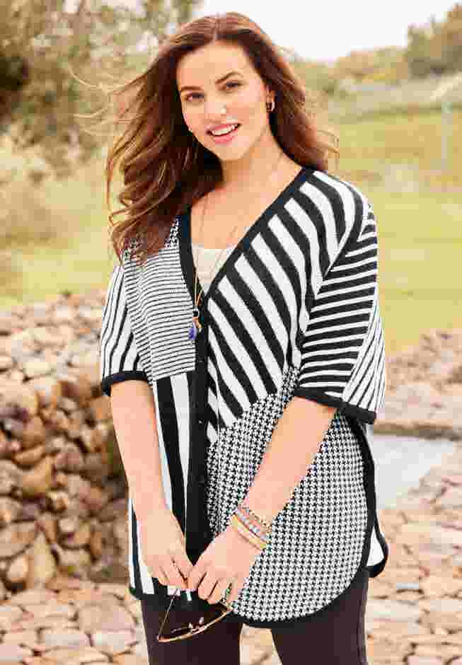 V-Neck Pullover Poncho image number 4