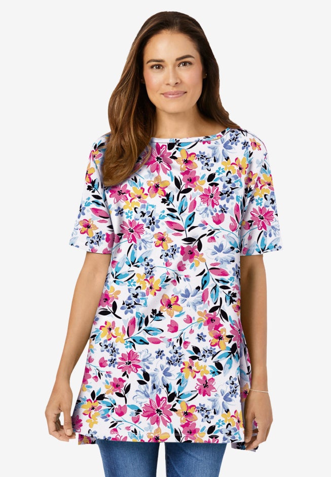 Perfect Printed Short-Sleeve Boatneck Tunic image number 5