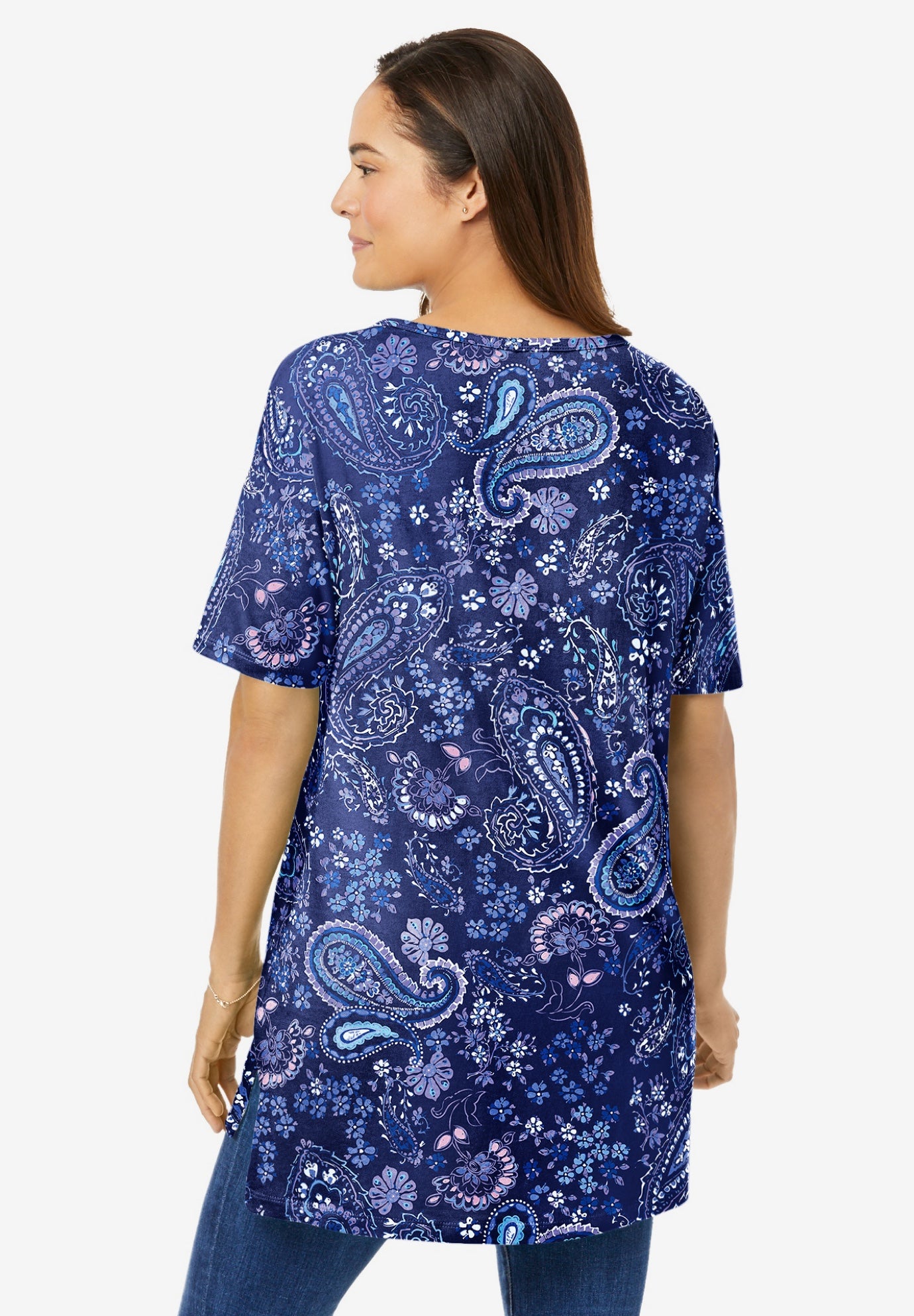 Perfect Printed Short-Sleeve Boatneck Tunic image number 1
