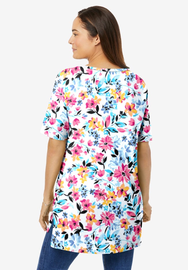Perfect Printed Short-Sleeve Boatneck Tunic image number 1