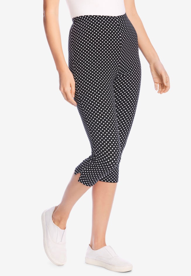 Stretch Cotton Printed Capri Legging image number null
