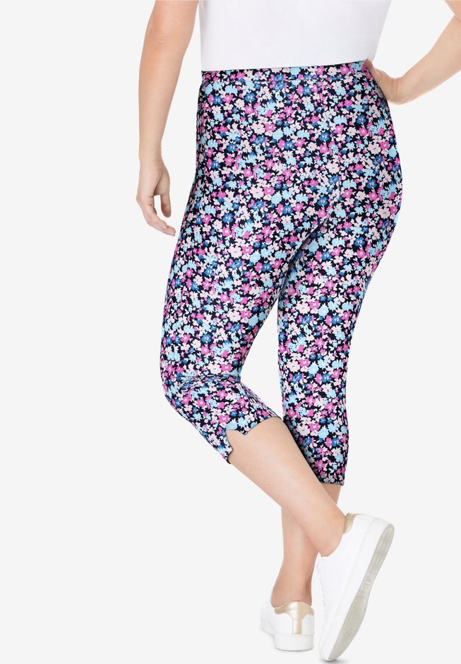 Stretch Cotton Printed Capri Legging image number null