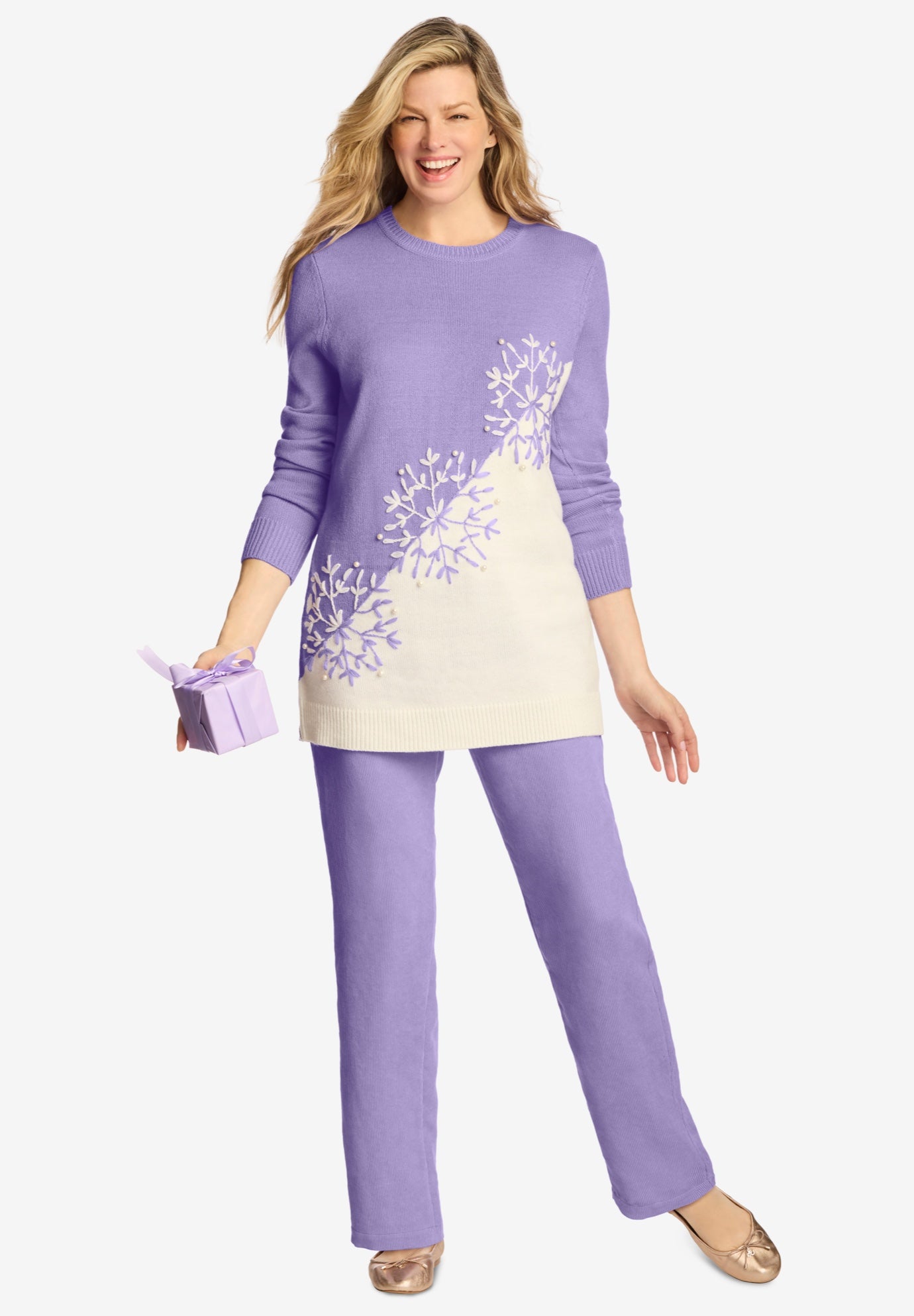 Snowflake Jacquard Pullover Sweater image number 3