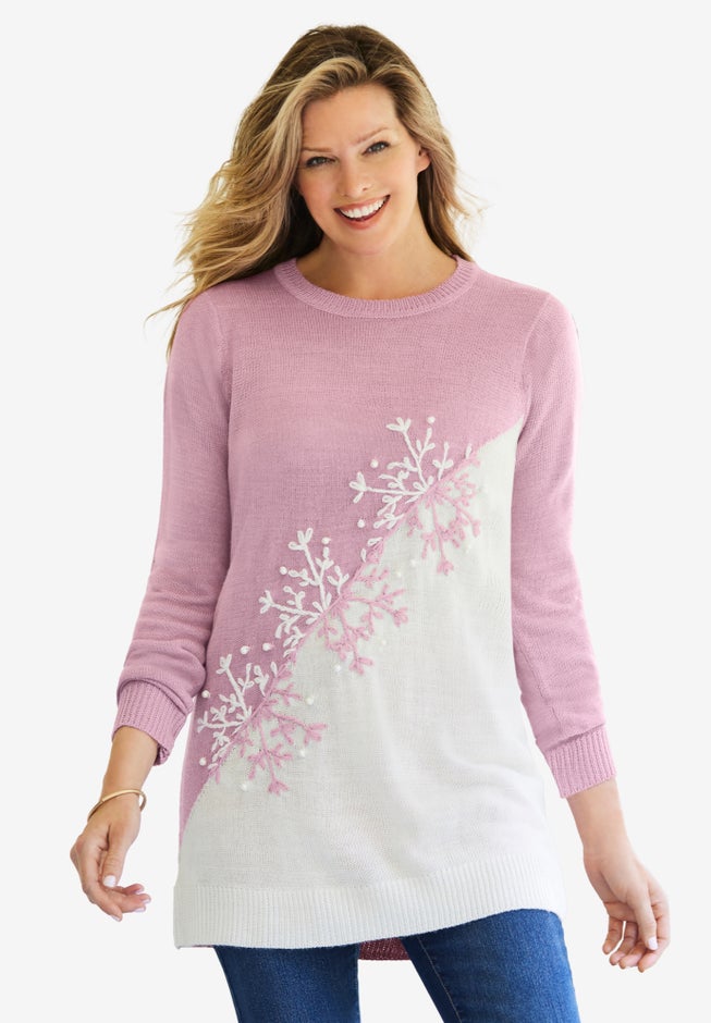 Snowflake Jacquard Pullover Sweater image number 0