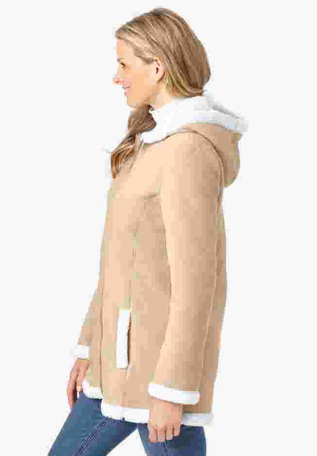 Fleece Hooded Sherpa Lined Jacket image number 2