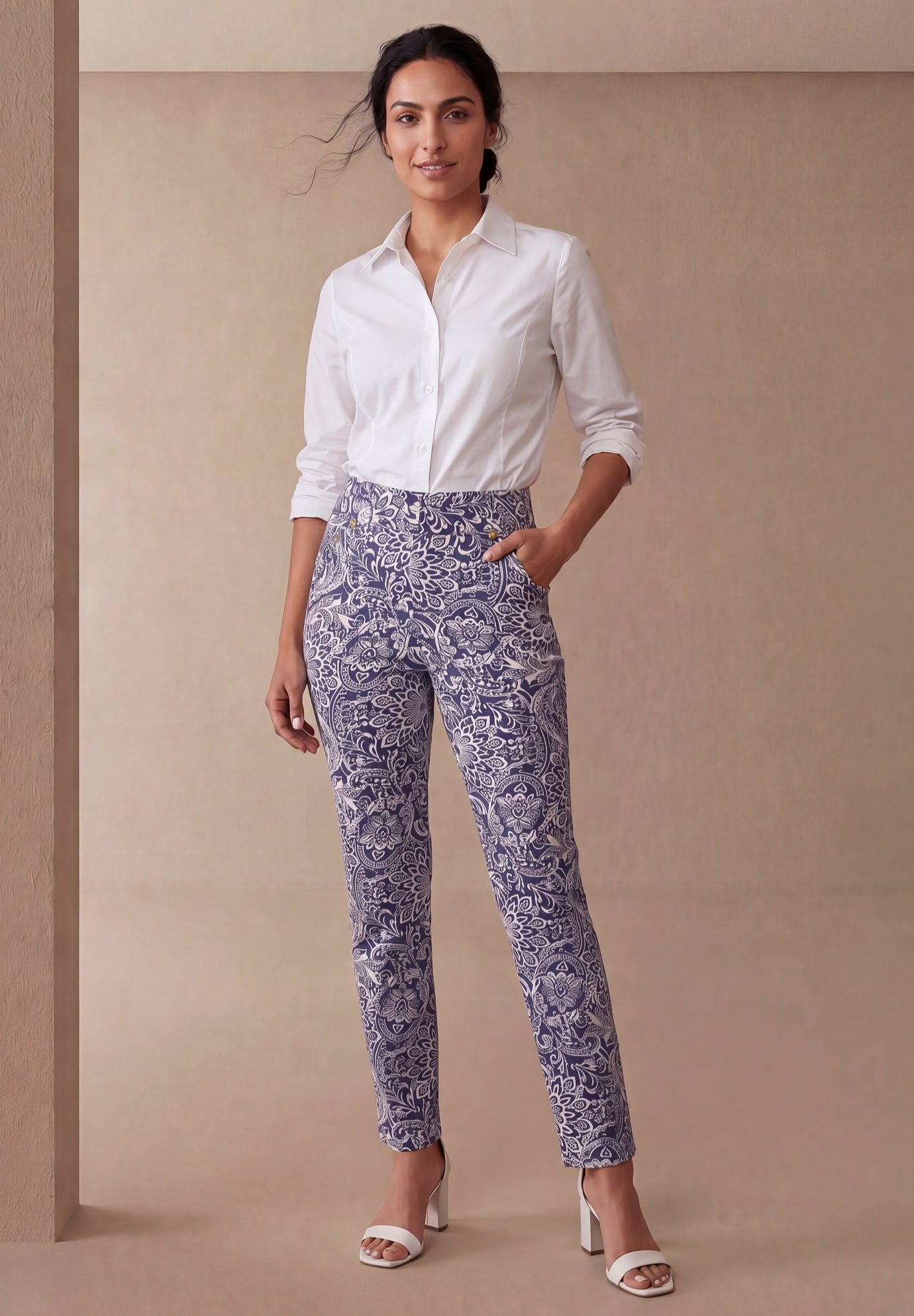 Comfort Waist Stretch Denim Straight-Leg Jean image number 0