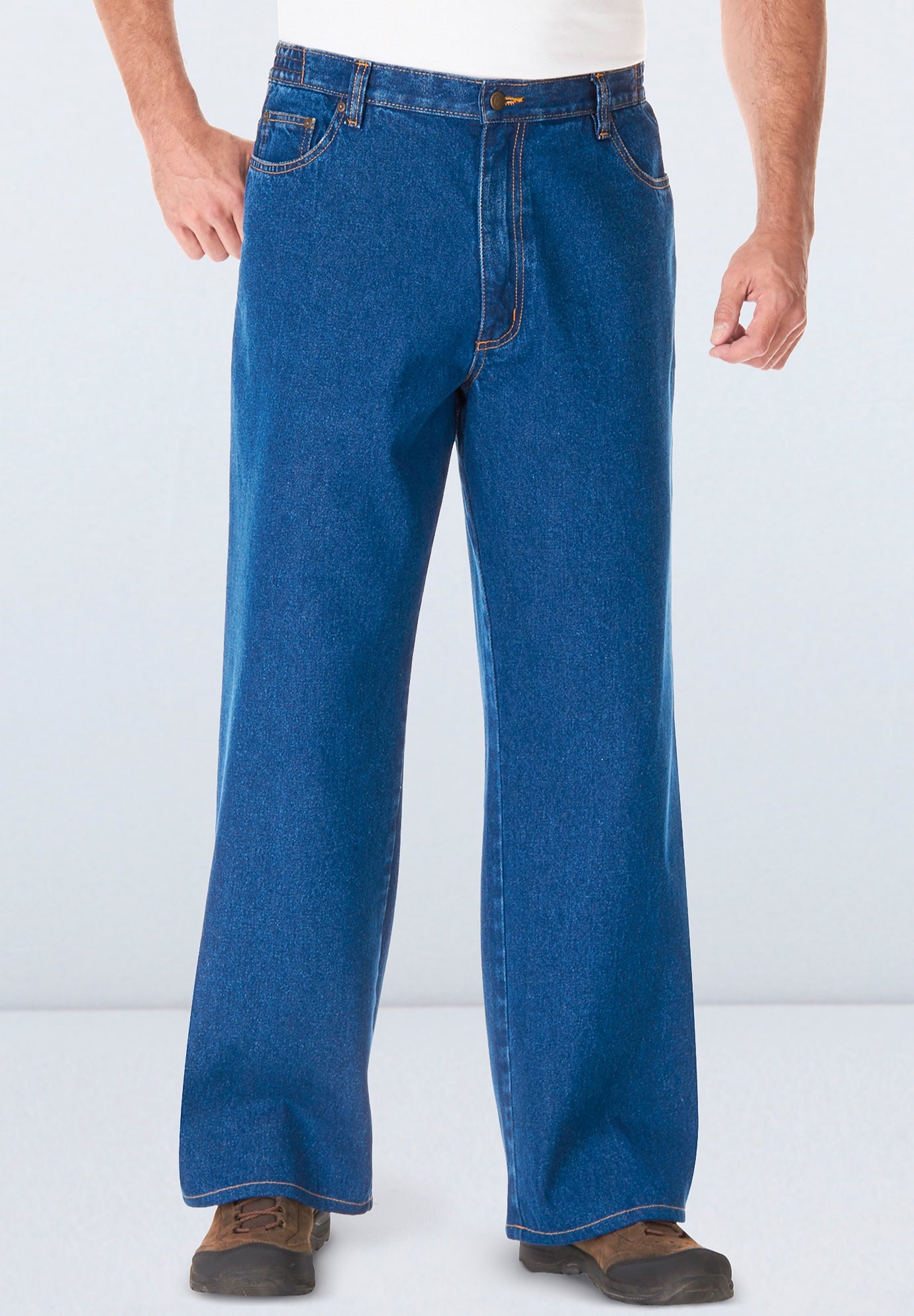 Side-Elastic Wide Leg 5-Pocket Jeans image number 3