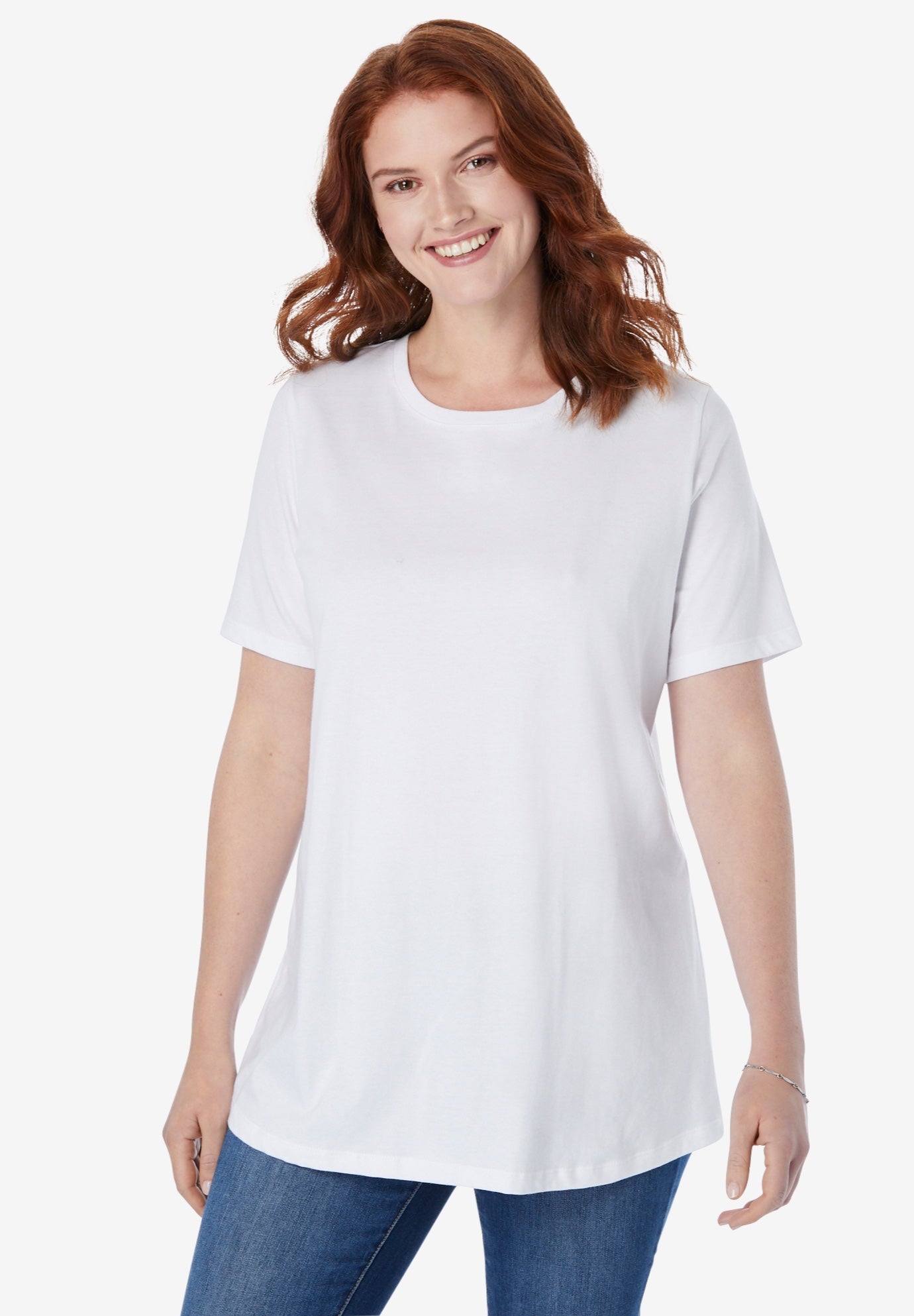 Perfect Short-Sleeve Crewneck Cotton Tee image number 0