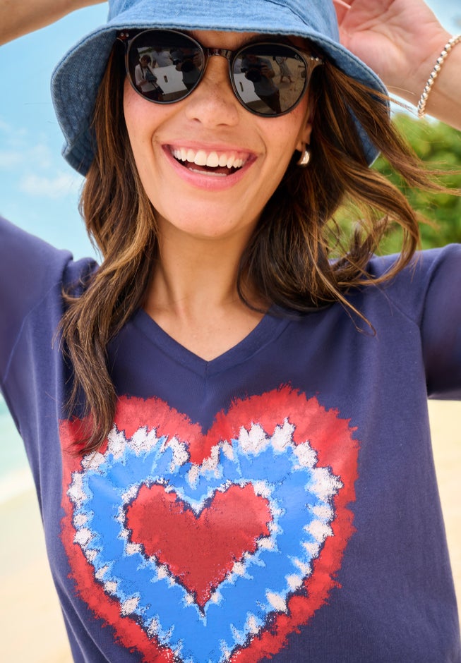 Cuffed Americana Print Tee image number 3