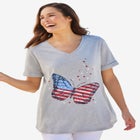 Cuffed Americana Print Tee image number 0