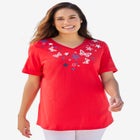 Cuffed Americana Print Tee image number 0