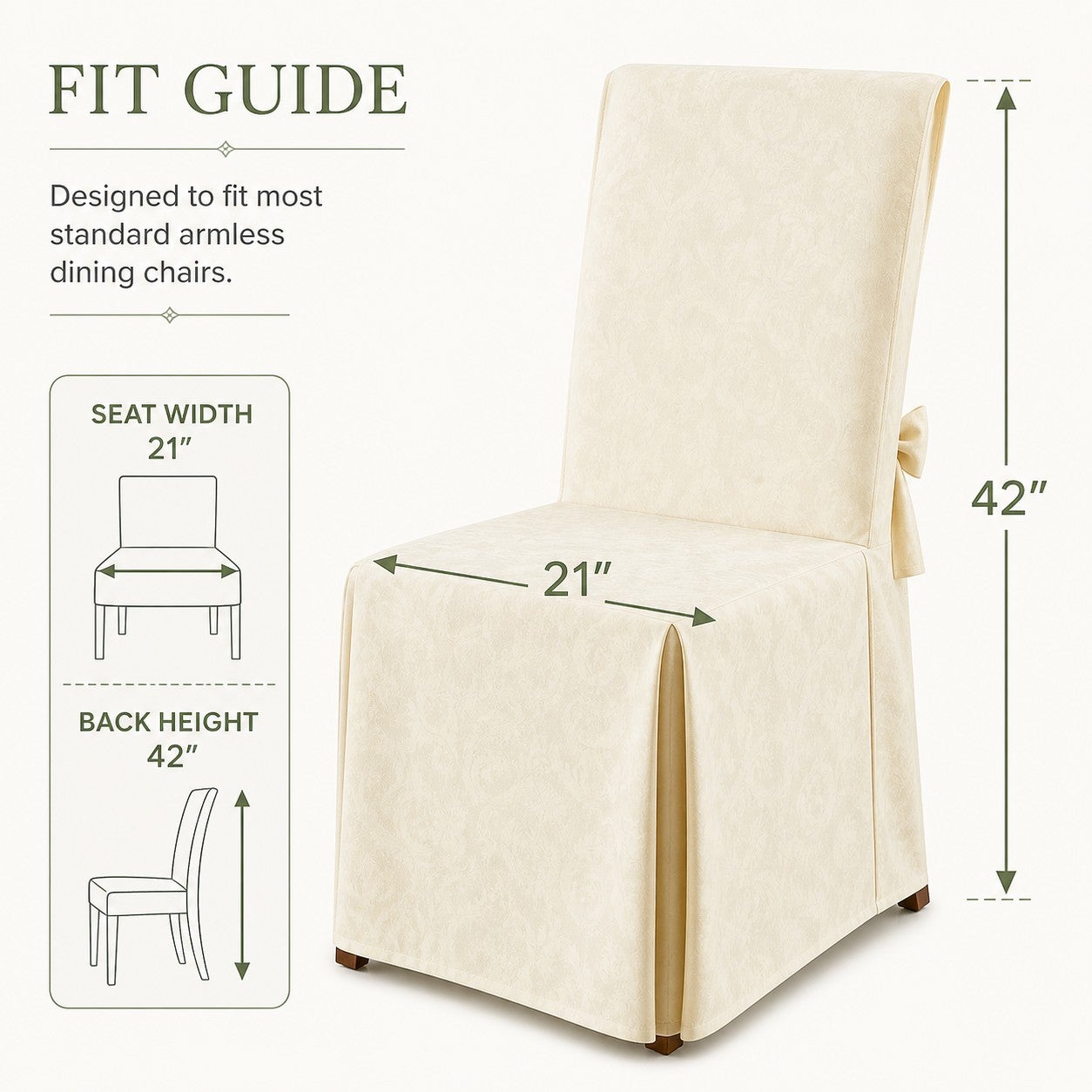 Damask Set of 2 Chair Covers image number 4