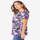 Plus Size Ultimate Cotton Crewneck Short Sleeve Swing Tee image number null