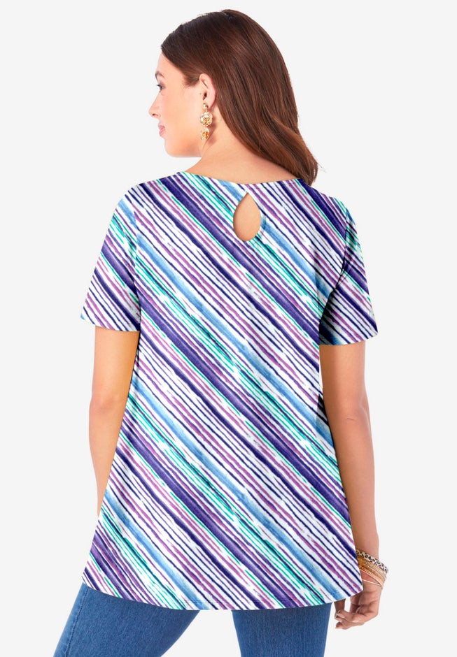 Plus Size Ultimate Cotton Crewneck Short Sleeve Swing Tee image number 1