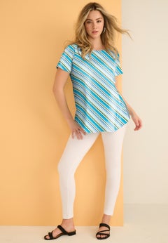 Plus Size Ultimate Cotton Crewneck Short Sleeve Swing Tee