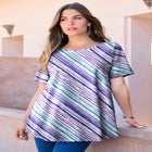 Plus Size Ultimate Cotton Crewneck Short Sleeve Swing Tee image number null