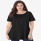 Plus Size Ultimate Cotton Crewneck Short Sleeve Swing Tee image number null