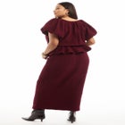 Textured Knit Column Midi Skirt image number 1