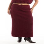 Textured Knit Column Midi Skirt image number 3