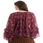 Ruffled Paisley Chiffon Blouse image number null