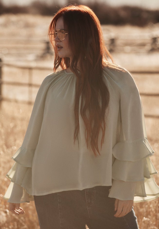 Ruffled Chiffon Blouse image number 4