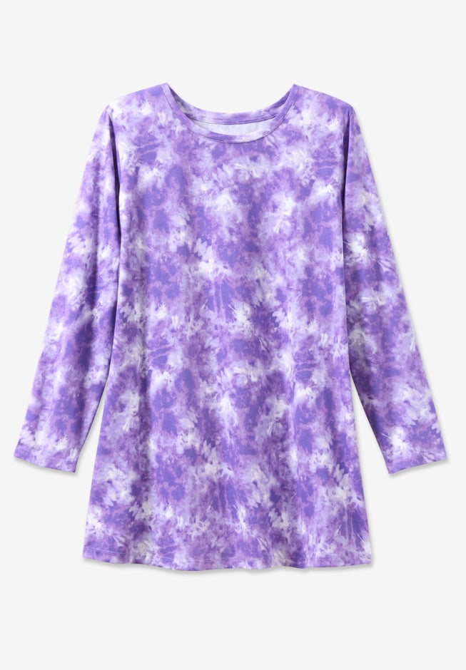 Perfect Printed Long-Sleeve Crewneck Tunic image number 1