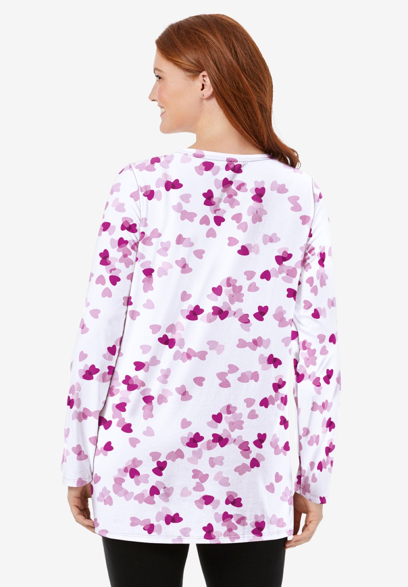 Perfect Printed Long-Sleeve Crewneck Tunic image number 1