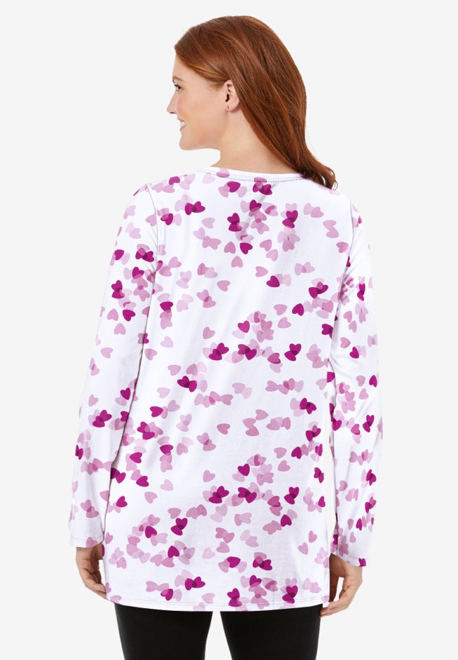 Perfect Printed Long-Sleeve Crewneck Tunic image number 1