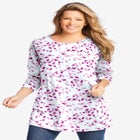 Perfect Printed Long-Sleeve Crewneck Tunic image number null