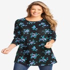 Perfect Printed Long-Sleeve Crewneck Tunic image number null