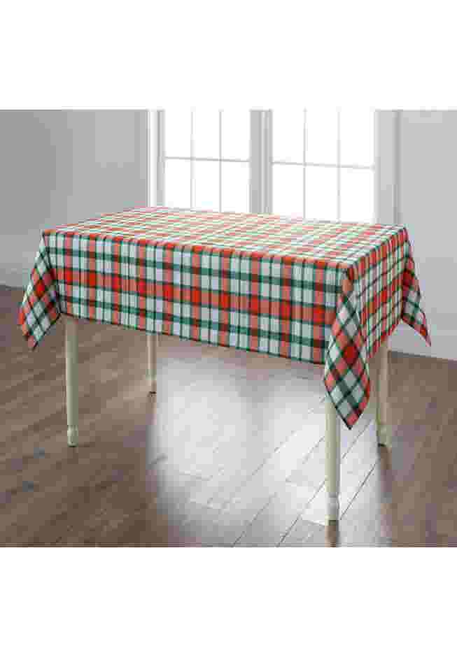 HOLIDAY KITCHEN 60" X 104" PLAID TABLECLOTH image number 0