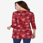 Perfect Printed Three-Quarter Sleeve Crewneck Tunic image number null