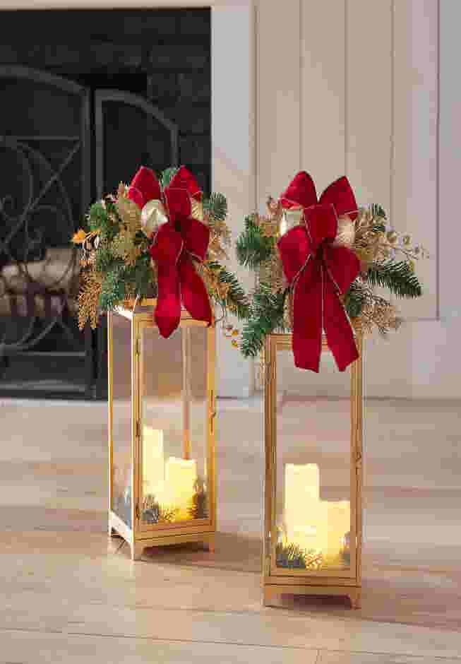 Pre-Lit Regal 24"H Gold Lanterns image number 0