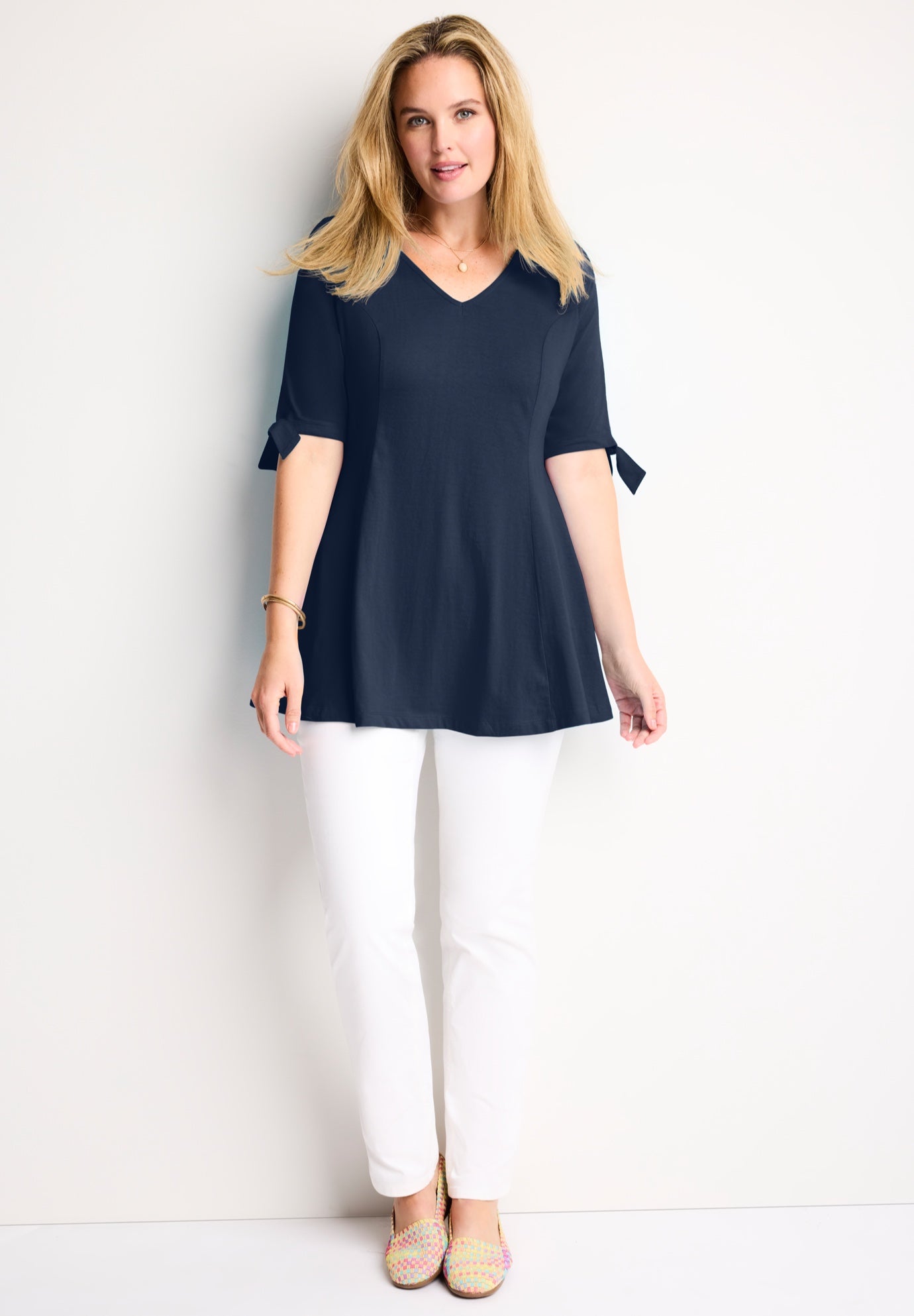 Elbow Tie-Sleeve Tunic image number 0