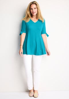Elbow Tie-Sleeve Tunic