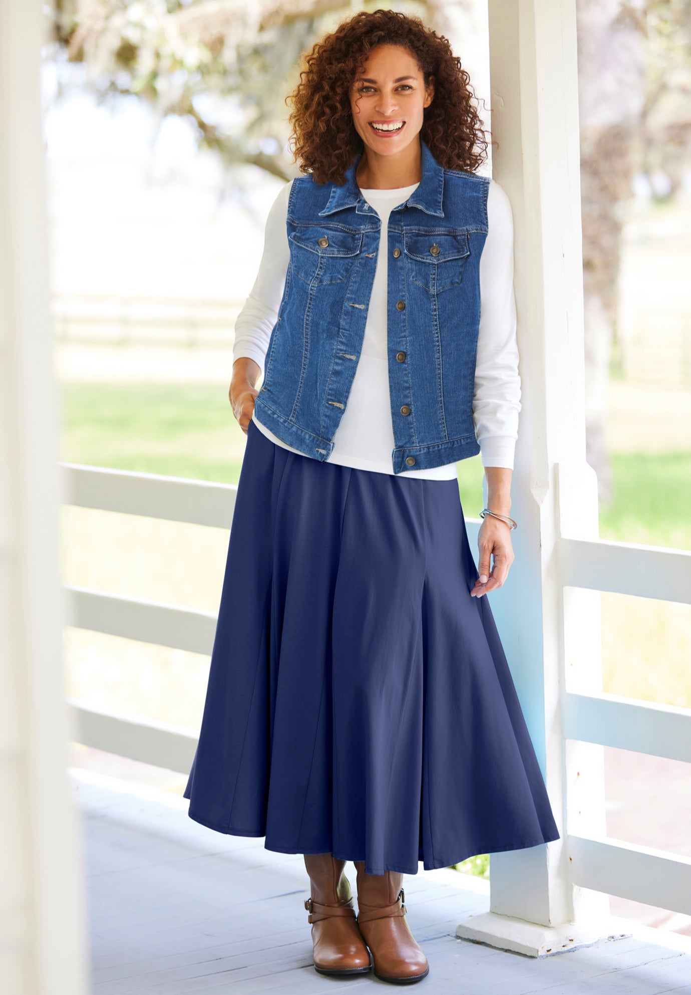 Stretch Denim Vest image number 6