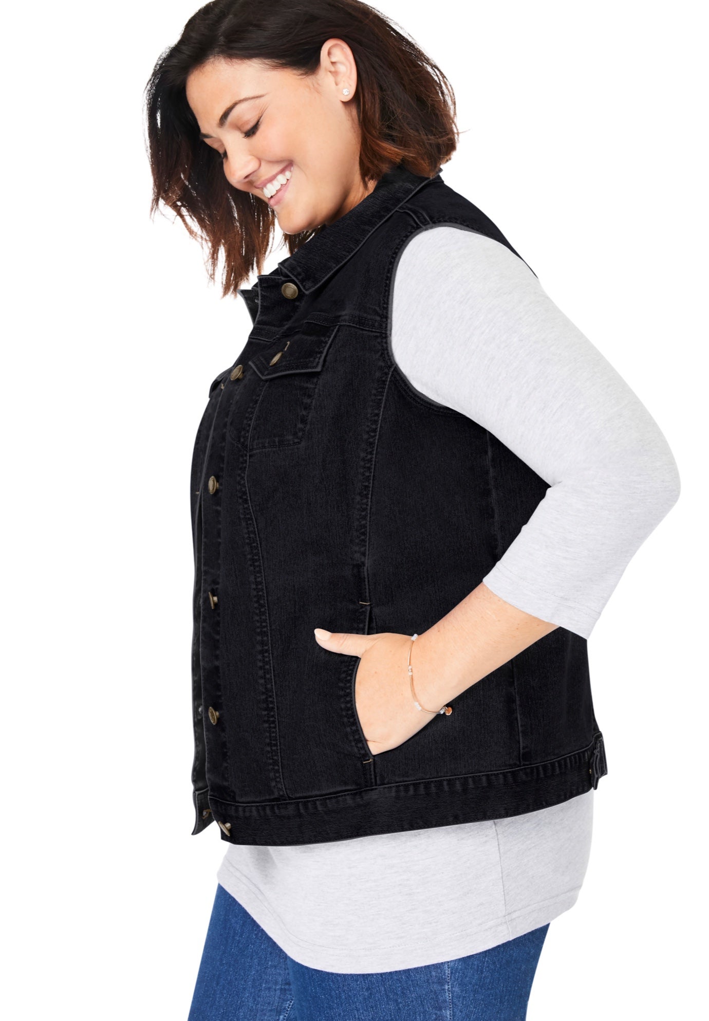 Stretch Denim Vest image number 2