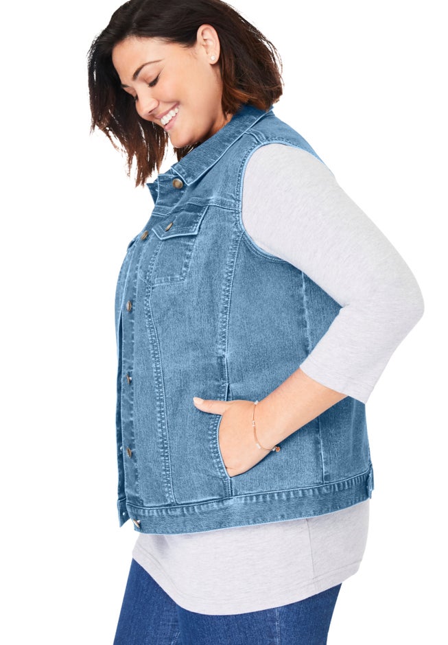 Stretch Denim Vest image number 2